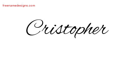 Cursive Name Tattoo Designs Cristopher Free Graphic