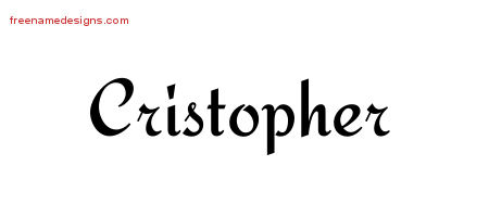 Calligraphic Stylish Name Tattoo Designs Cristopher Free Graphic
