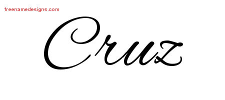 Cursive Name Tattoo Designs Cruz Free Graphic