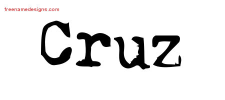 Vintage Writer Name Tattoo Designs Cruz Free Lettering