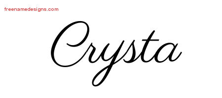 Classic Name Tattoo Designs Crysta Graphic Download