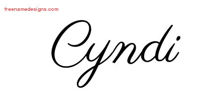 Classic Name Tattoo Designs Cyndi Graphic Download