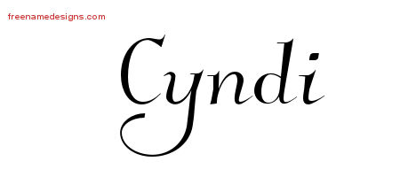 Elegant Name Tattoo Designs Cyndi Free Graphic