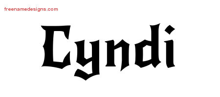 Gothic Name Tattoo Designs Cyndi Free Graphic