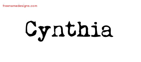 Vintage Writer Name Tattoo Designs Cynthia Free Lettering