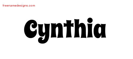 Groovy Name Tattoo Designs Cynthia Free Lettering