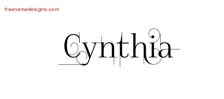 Decorated Name Tattoo Designs Cynthia Free