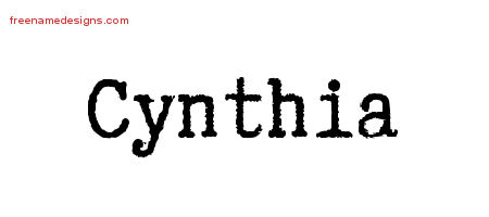 Typewriter Name Tattoo Designs Cynthia Free Download