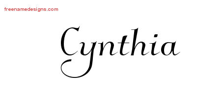 Elegant Name Tattoo Designs Cynthia Free Graphic