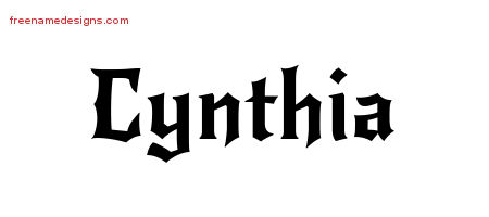 Gothic Name Tattoo Designs Cynthia Free Graphic