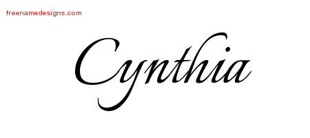 Calligraphic Name Tattoo Designs Cynthia Download Free