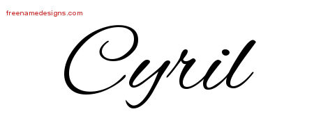 Cursive Name Tattoo Designs Cyril Free Graphic