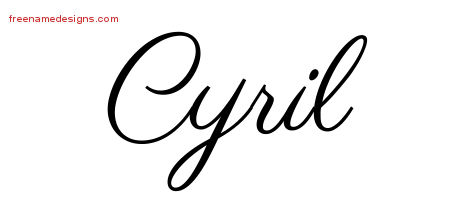 Classic Name Tattoo Designs Cyril Printable