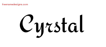 Calligraphic Stylish Name Tattoo Designs Cyrstal Download Free