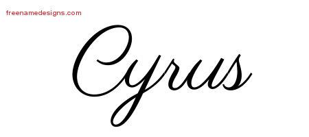 Classic Name Tattoo Designs Cyrus Printable