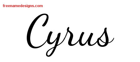 Lively Script Name Tattoo Designs Cyrus Free Download