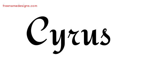 Calligraphic Stylish Name Tattoo Designs Cyrus Free Graphic