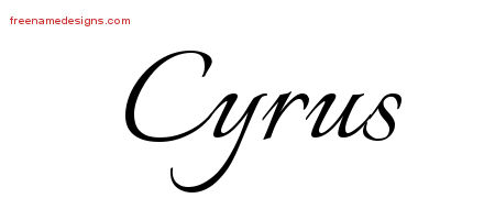 Calligraphic Name Tattoo Designs Cyrus Free Graphic