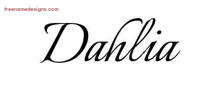 Calligraphic Name Tattoo Designs Dahlia Download Free