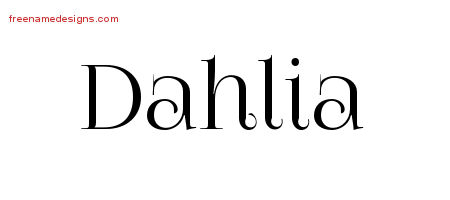 Vintage Name Tattoo Designs Dahlia Free Download