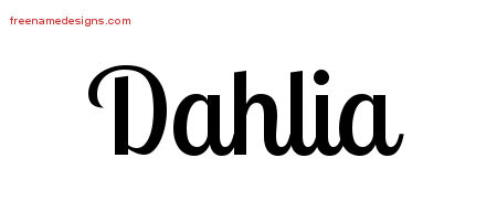 Handwritten Name Tattoo Designs Dahlia Free Download