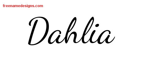 Lively Script Name Tattoo Designs Dahlia Free Printout