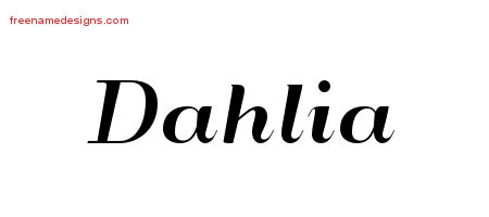 Art Deco Name Tattoo Designs Dahlia Printable