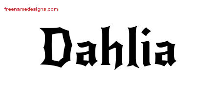Gothic Name Tattoo Designs Dahlia Free Graphic
