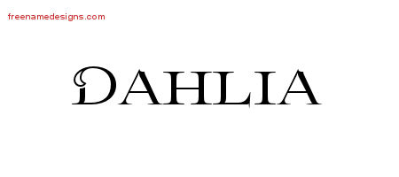 Flourishes Name Tattoo Designs Dahlia Printable