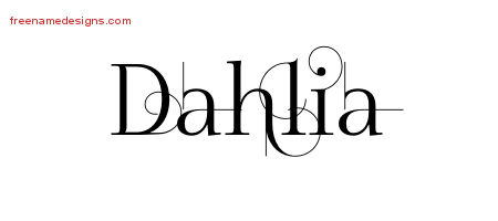 Decorated Name Tattoo Designs Dahlia Free