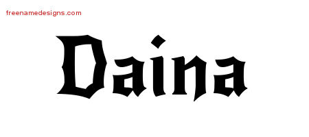 Gothic Name Tattoo Designs Daina Free Graphic