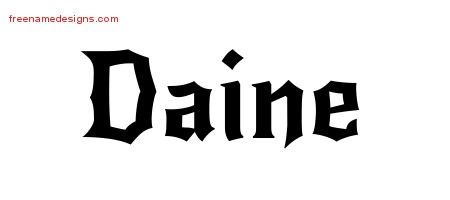 Gothic Name Tattoo Designs Daine Free Graphic