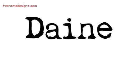 Vintage Writer Name Tattoo Designs Daine Free Lettering