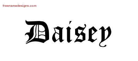 Blackletter Name Tattoo Designs Daisey Graphic Download
