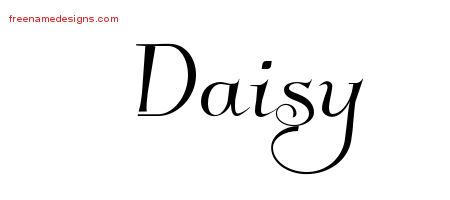 Elegant Name Tattoo Designs Daisy Free Graphic