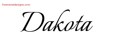 Calligraphic Name Tattoo Designs Dakota Download Free