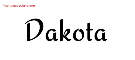 Calligraphic Stylish Name Tattoo Designs Dakota Download Free