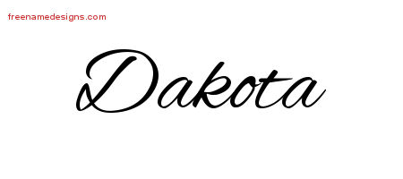 Cursive Name Tattoo Designs Dakota Download Free
