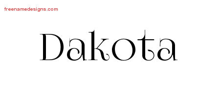 Vintage Name Tattoo Designs Dakota Free Download