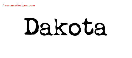 Vintage Writer Name Tattoo Designs Dakota Free Lettering