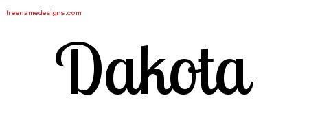 Handwritten Name Tattoo Designs Dakota Free Download