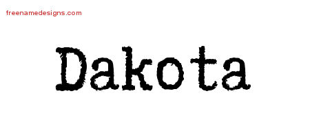 Typewriter Name Tattoo Designs Dakota Free Download