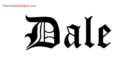 Blackletter Name Tattoo Designs Dale Printable