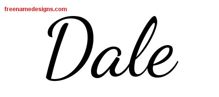 Lively Script Name Tattoo Designs Dale Free Printout