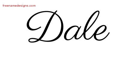 Classic Name Tattoo Designs Dale Printable