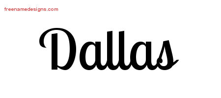 Handwritten Name Tattoo Designs Dallas Free Printout
