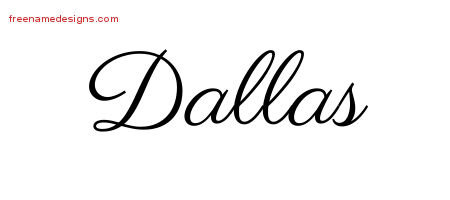 Classic Name Tattoo Designs Dallas Graphic Download