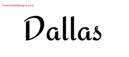 Calligraphic Stylish Name Tattoo Designs Dallas Free Graphic