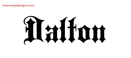 Old English Name Tattoo Designs Dalton Free Lettering