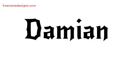Gothic Name Tattoo Designs Damian Download Free